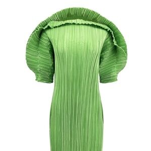 Flying Solo PR Green Pleated Dress